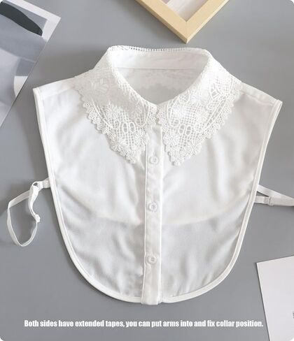 OL Stylish Chiffon Fake Collar Detachable Collar Blouse Dickey Collar Half Shirts for Girls and Women in Saudi Arabia