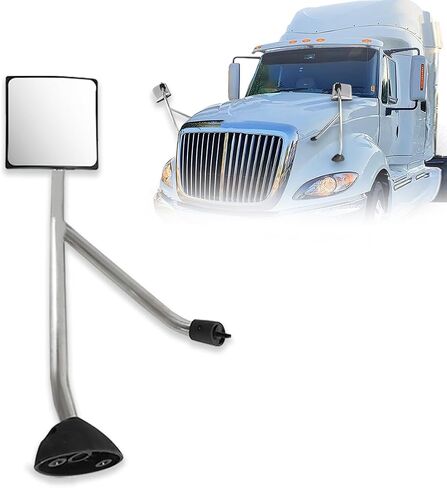 Chrome Hood Mirror Replacement for International Prostar 2008-2017 Semi Trucks with Mounting Arm Convex Mirrors Driver Left Side in Kuwait