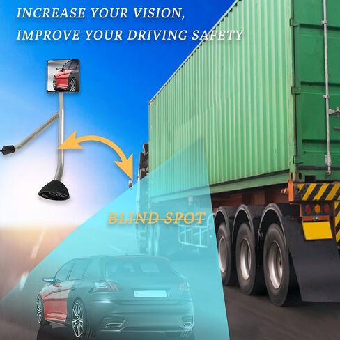 Chrome Hood Mirror Replacement for International Prostar 2008-2017 Semi Trucks with Mounting Arm Convex Mirrors Driver Left Side in Kuwait