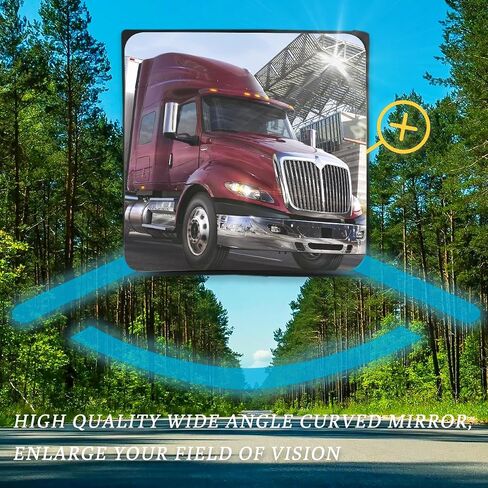 Chrome Hood Mirror Replacement for International Prostar 2008-2017 Semi Trucks with Mounting Arm Convex Mirrors Driver Left Side in Kuwait