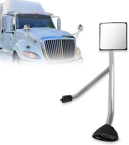 Chrome Hood Mirror Replacement for International Prostar 2008-2017 Semi Trucks with Mounting Arm Convex Mirrors Driver Left Side in Kuwait