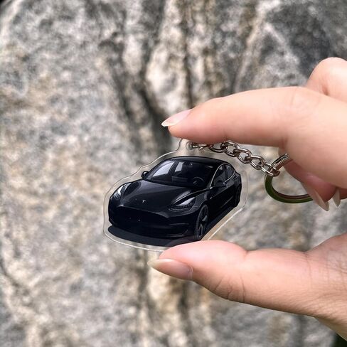 سلسلة مفاتيح KIKIMO لموديل تسلا 3 موديل Y، سلسلة مفاتيح تسلا، حلقة مفاتيح من الأكريليك لملحقات موديل 3 وموديل Y in Kuwait