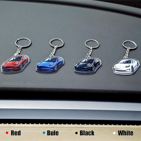 سلسلة مفاتيح KIKIMO لموديل تسلا 3 موديل Y، سلسلة مفاتيح تسلا، حلقة مفاتيح من الأكريليك لملحقات موديل 3 وموديل Y in Kuwait