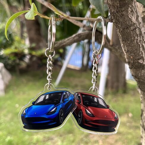 سلسلة مفاتيح KIKIMO لموديل تسلا 3 موديل Y، سلسلة مفاتيح تسلا، حلقة مفاتيح من الأكريليك لملحقات موديل 3 وموديل Y in Kuwait