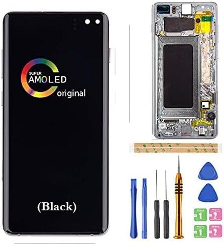 [TFT,Prism White Frame] Amoled LCD for Samsung Galaxy S10+ Plus G975 Digitizer Screen Touch Assembly Replacement LCD Display G975F/DS G975U G975U G975W 6.4 inch by BITANR in Saudi Arabia