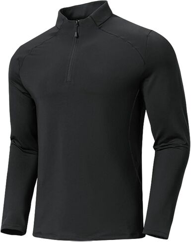 TIHEEN Quarter Zip Golf Pullover for Men, Long Sleeve Lightweight Performance Golf Pullover Hiking Running Shirts in Kuwait