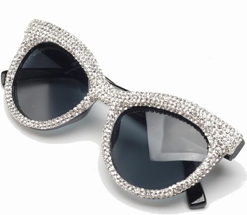 نظارات شمسية من ICARA Cat Eye بلينغ حجر الراين نظارات شمسية كلاسيكية من Cateye Diamond للنساء حماية من الأشعة فوق البنفسجية 400 in Kuwait