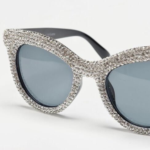 نظارات شمسية من ICARA Cat Eye بلينغ حجر الراين نظارات شمسية كلاسيكية من Cateye Diamond للنساء حماية من الأشعة فوق البنفسجية 400 in Kuwait
