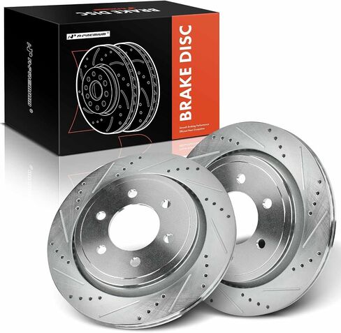 دوارات فرامل قرصية مشقوقة ومثقوبة خلفية مقاس 13.23 بوصة (336 مم) متوافقة مع موديلات Ford - F-150 F150 2015 2016 2017، مجموعة مكونة من قطعتين in Saudi Arabia