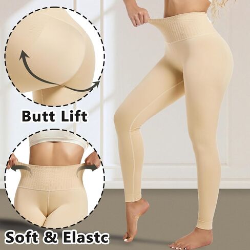 +MD Shapewear for Women Tummy Control Seamless High Waisted Light Compression Footless Tights Leggings in Saudi Arabia