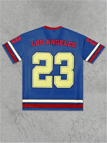 Men's Plus Size Jersey T-Shirts Number Graphic Tees Short Sleeve V Neck Tee Shirt in Kuwait