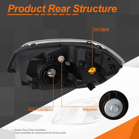 Chrome Housing Clear Side Factory Style Headlights Compatible with 2005-2010 Pontiac Pursuit G5 Cobalt CAAP-CC05-OH-CHCL-HL in Saudi Arabia