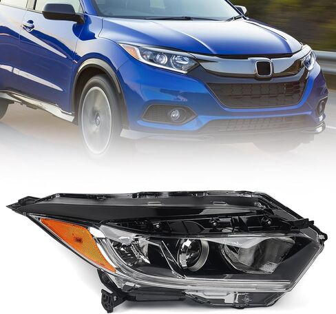 Huray Right Headlight Assembly for Honda HRV 2019 2020 2021 2022 [Halogen Type] [LED DRL] OE Head Lamp Replacement Passenger Side in Saudi Arabia