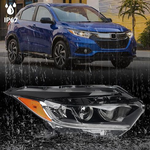 Huray Right Headlight Assembly for Honda HRV 2019 2020 2021 2022 [Halogen Type] [LED DRL] OE Head Lamp Replacement Passenger Side in Saudi Arabia