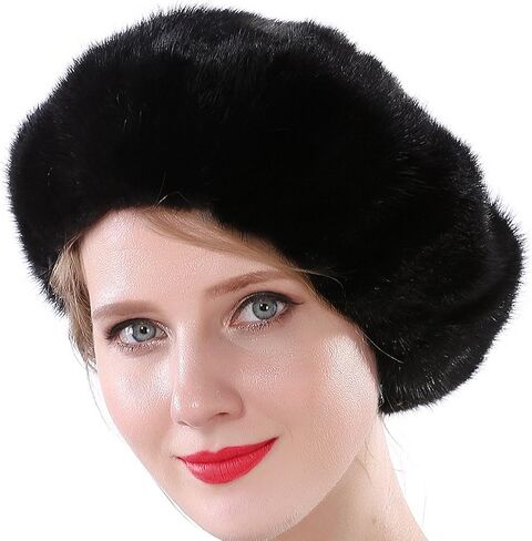 Valpeak Women Winter Berets Real Mink Tail Fur Hat in Saudi Arabia
