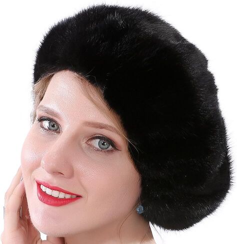Valpeak Women Winter Berets Real Mink Tail Fur Hat in Saudi Arabia