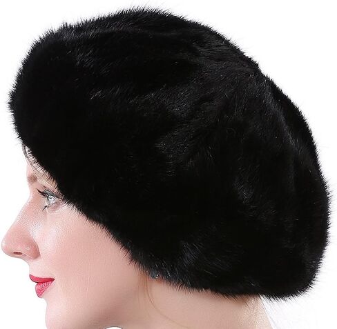 Valpeak Women Winter Berets Real Mink Tail Fur Hat in Saudi Arabia