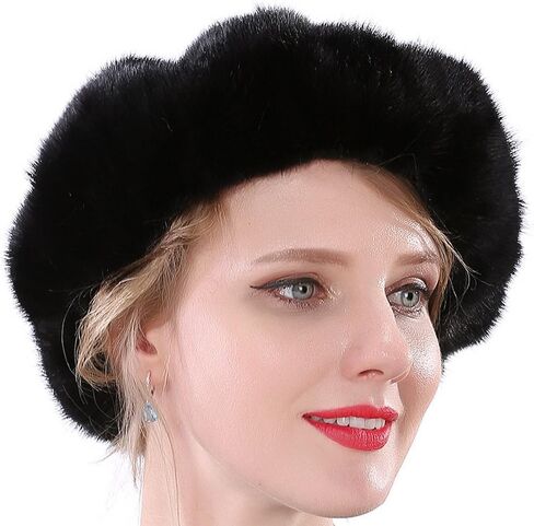 Valpeak Women Winter Berets Real Mink Tail Fur Hat in Saudi Arabia