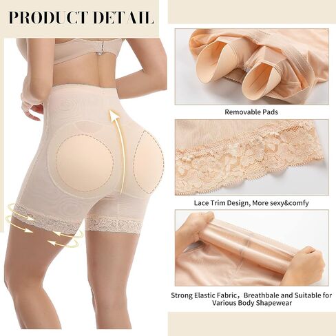 KIWI RATA Womens Seamless Butt Lifter Padded Lace Panties Enhancer Underwear in Saudi Arabia
