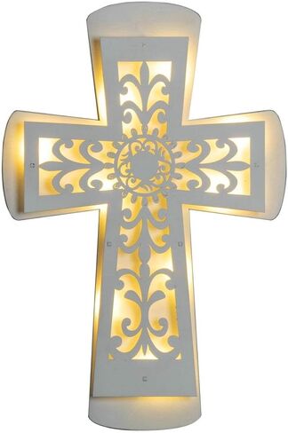 ADAVAS.Y&G Wall Wooden Cross 3D Five Stacked Layers Wall Decor Christians Ichthys Jesus Fish Cross Spiritual Religious Wall Plaque Christmas Gift For Church and Home 14" H in Kuwait