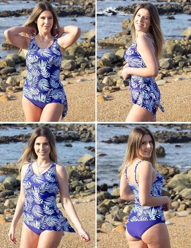 بدلة سباحة نسائية تانكيني من Kate Kasin مكونة من قطعتين للتحكم في البطن لباس سباحة برباط جانبي مع جزء سفلي in Kuwait