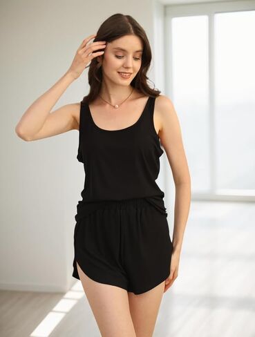 ft FENTENG Lounge Sets for Women 4 Piece Ribbed Knit Crop Tank Top and Shorts Pants Casual Outfits in Saudi Arabia