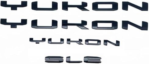 Yoaoo Set 4pack OEM Two Yukon Plus Tailgate Yukon SLT Emblems Letter Badge 3D Compatible with Yukon Denali 2019-2025 84831809 Shiny Chrome in Kuwait