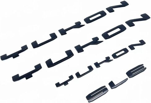Yoaoo Set 4pack OEM Two Yukon Plus Tailgate Yukon SLT Emblems Letter Badge 3D Compatible with Yukon Denali 2019-2025 84831809 Shiny Chrome in Kuwait