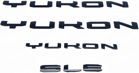 Yoaoo Set 4pack OEM Two Yukon Plus Tailgate Yukon SLT Emblems Letter Badge 3D Compatible with Yukon Denali 2019-2025 84831809 Shiny Chrome in Kuwait