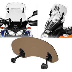 36cm Motorcycle Wind Deflector Clear Lens Adjustable Clip Windshield Extension Universal Fit for Most Motorcycle Scooter,White