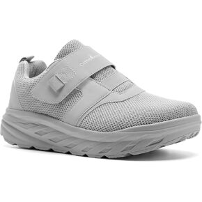 OrthoComfoot Men's Orthopedic Diabetic Wide Walking Shoes: Comfortable Cushion Arch Support Plantar Fasciitis Loafers, Orthotic High Arch Swollen Feet Adjustable Working Shoes for Ankle and Heel Pain