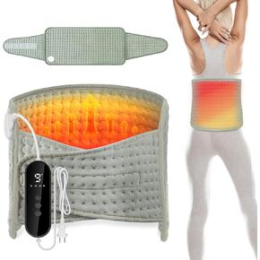 Heating Pad for Back Pain Relief, Electric Heating Pad, Heating Pad for Period Cramps, 6-Hour Auto Shut Off, 12"x24“ Period Heating Pad + 20" Belt Adjustable Heating Pads, 4 Timer & 6 Heat Level