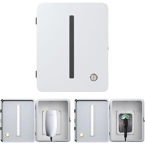 Charger Station Box for Tesla Gen 3 Wall Connector and ChargePoint EV Charger, Cable Organizer Holder Lock Cover Outdoor Rainproof, Snowproof, Dustproof, Theftproof, Home Charging Accessories