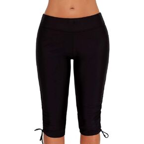 Urchics Womens Plus Size Rash Guard Capris High Waist Swimwear Bottoms Long Swim Shorts Tankini Bottom Swim Lengging