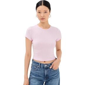 Good American Women's Pointelle Baby Tee