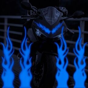Reflective Flame Stickers, Flame Decals for Cars, Orange Reflective Stickers Flame, Reflective Car Stickers Decals for Motorcycles Bike Skateboard and Helmets Decoration, 4 PCS