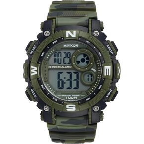 Miykon Mission Sports Digital Tactical Watches for Men - Lightweight and Shockproof Resin, Super Illuminator, Stopwatch and Timer, Alarm, Dual Time, 24hr Military Time, 100M Water Resistant, 50mm