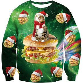 RAISEVERN Ugly Christmas Sweatshirt for Men Funny Xmas Holiday Pullover Sweater