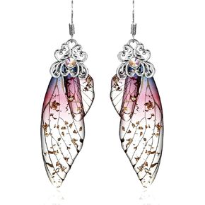 BELLA-Bee Butterfly Wing Drop Dangle Earrings Gold Plated Crystal Rhinestone for women girls wedding Jewelry