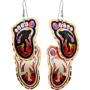 Sasquatch Earrings Feature Bigfoot Walking in Forest - Copper Earrings Bigfoot Jewelry Design, Sasquatch Jewelry Collection. Bigfoot Gifts/Sasquatch Gifts/Gifts for Sasquatch Enthusiasts