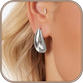 Teardrop Earrings 18K Gold & Sterling Silver Hoop Earrings waterdrop Dangle Earrings Hypoallergenic Valentine’s Day Jewelry Gifts for Women