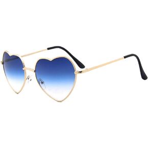 Heart Sunglasses Thin Metal Frame Hippie Lovely Aviator Style Eyewear in Saudi Arabia