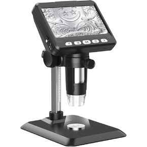 Microscope-LCD Digital Coin Microscope 500x, Coin Magnifier with 8 Adjustable LED Lights, PC View Compatible with Windows/MacBook,7 Inch