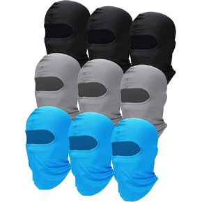 SATINIOR 9 Pieces Balaclava Full Face Mask UV Sun Protection Face Cover Summer Cooling Neck Gaiter Breathable Windproof Hood (Fresh Colors) One Size