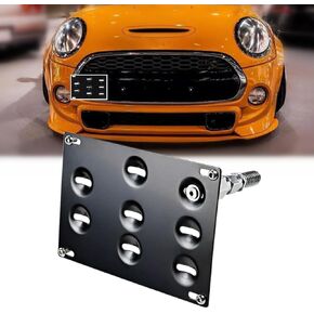 No Drill Front Tow Hook License Plate Holder Relocator Bracket fit for Mini Cooper R50 R52 R53 R55 R56 R57 R58 R59 2002-2014 Stainless Steel Mount Holder (R50 R52 R53 R55 R56 R57 R58 R59)