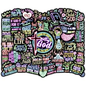 51 Pcs Glow in The Dark Neon Motivational Water Bottle Stickers, Adults Aesthetic Inspirational Quotes Vinyl Waterproof Laptop Decals, Positive Affirmation Phone Case Luggage Helmet Decorative Sticker
