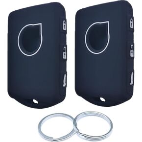2Pcs Silicone Smart Remote Key Fob Cover Compatible with 2021 2020 2019 2018 2017 Volvo XC90 V90 XC70 V70 C30 S80 S90 S60 YGOHUF8423 Black