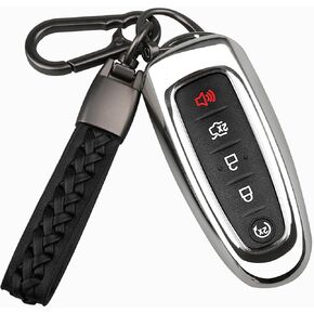 Key Fob Cover Keychain Kit for Ford C-Max Edge Escape Expedition Explorer Flex Focus Taurus Lincoln MKS MKT MKX Navigator Accessories Keyless Entry Remote Pink
