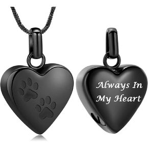 Imrsanl Pet Cremation Jewelry for Ashes Necklace Stainless Steel Paw Print Heart Urn Necklaces for Women Men Memorial Keepsake Jewelry in Kuwait