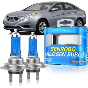 Halogen Headlight Bulbs Fit for Hyundai Sonata 2011-2014, H7 Low Beam Headlight Replacement Bulb, Super Bright 5000K White, Plug and Play, Pack of 2